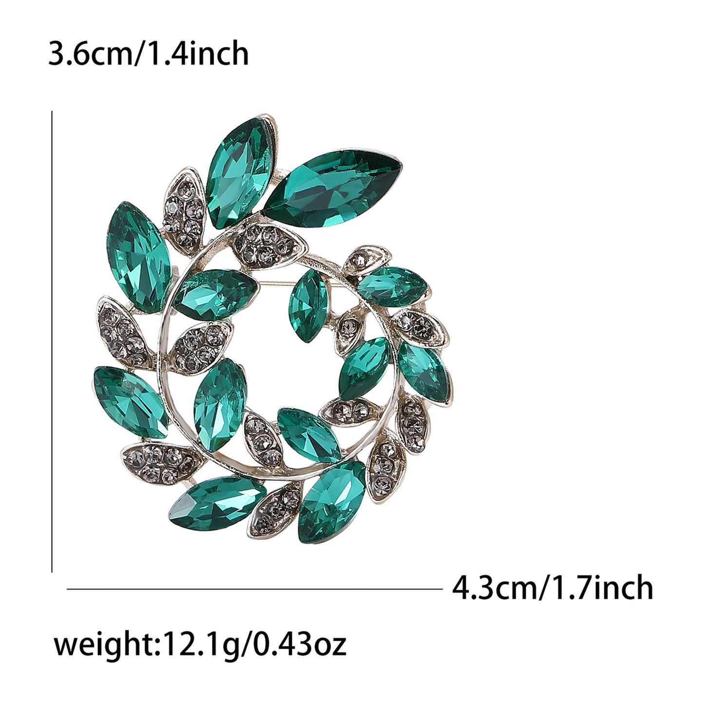 Fashionable Crystal Olive Branch Brooch for Women