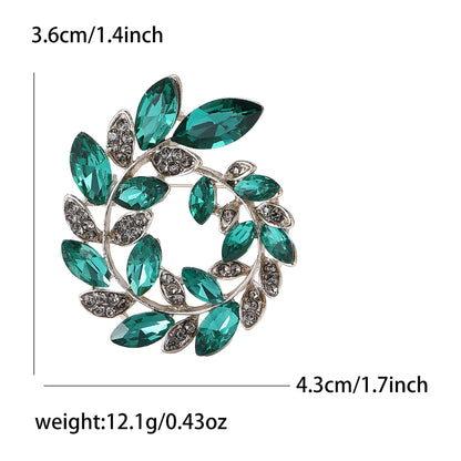Fashionable Crystal Olive Branch Brooch for Women