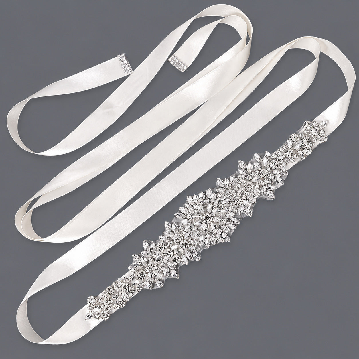 Fashion Vintage Rhinestone Satin Sash Belt for Brides and Evening Gowns
