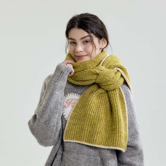 Premium Knitted Edge Scarf in Macaron Colors for All Seasons
