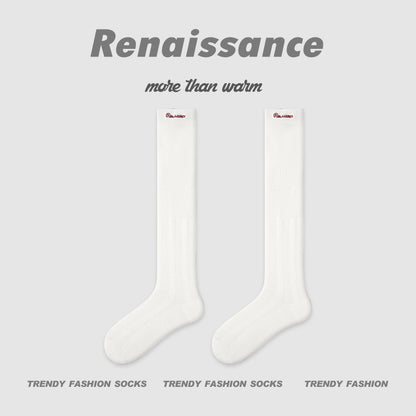 Renaissance Retro Mesh Mid Calf Socks Breathable Cotton