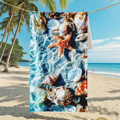 Customizable Turtle Print Beach Towel Ultra-Soft Microfiber Bath Towel