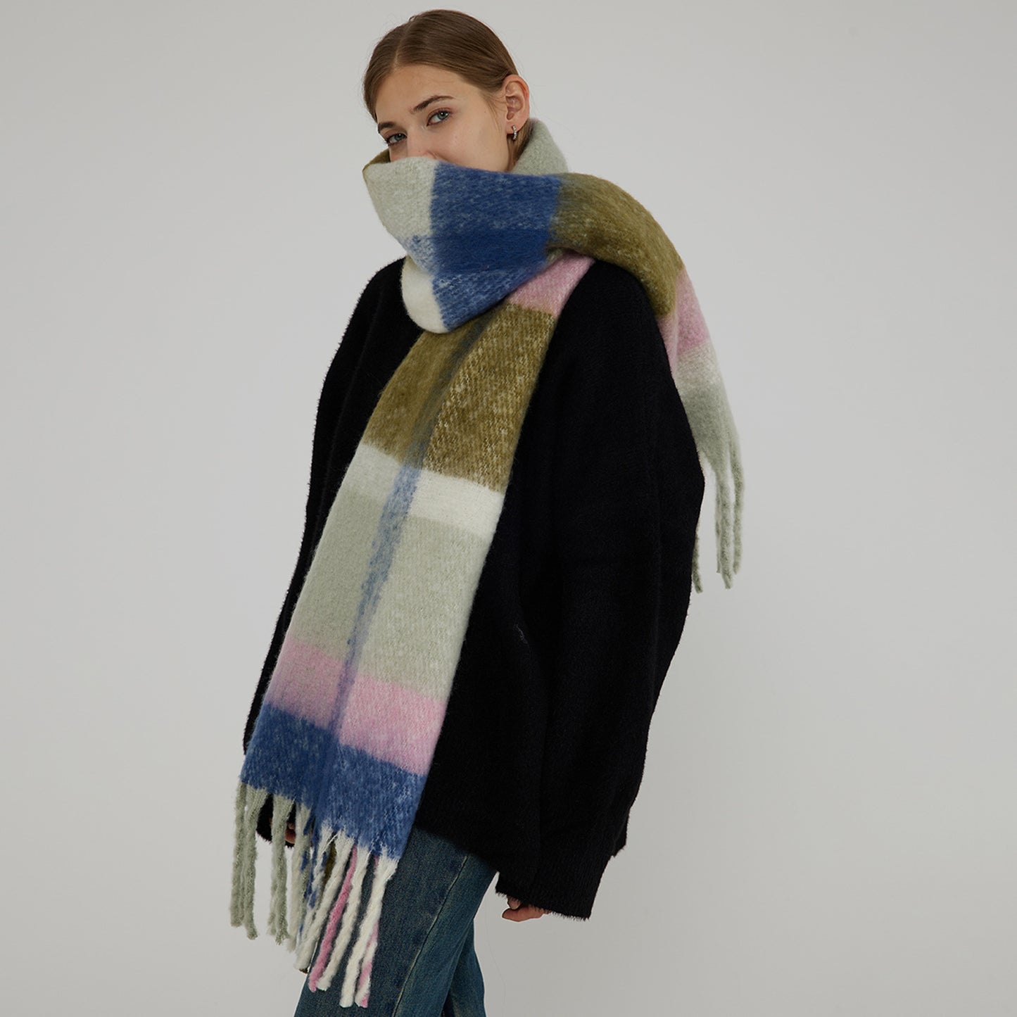 New Thick Plaid Scarf for Women - Stylish & Warm Shawl