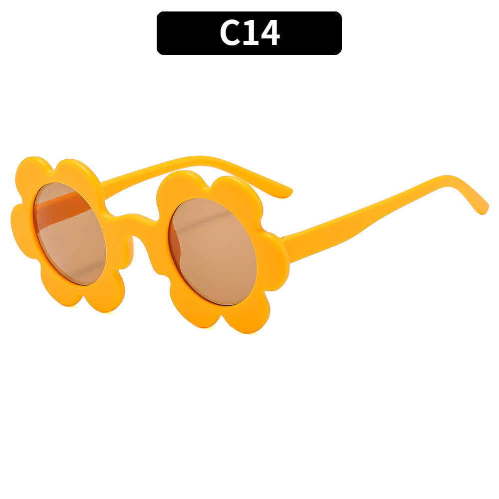 Trendy Floral Sunglasses Stylish Heart-Shaped UV400 Protection