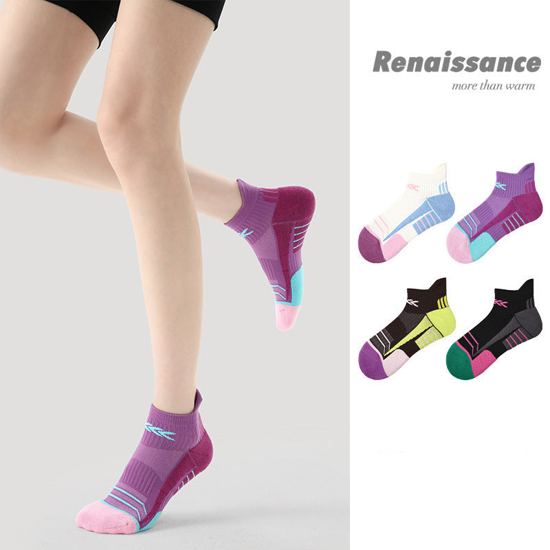 Running Socks Colorblock Mid Calf Moisture Wicking