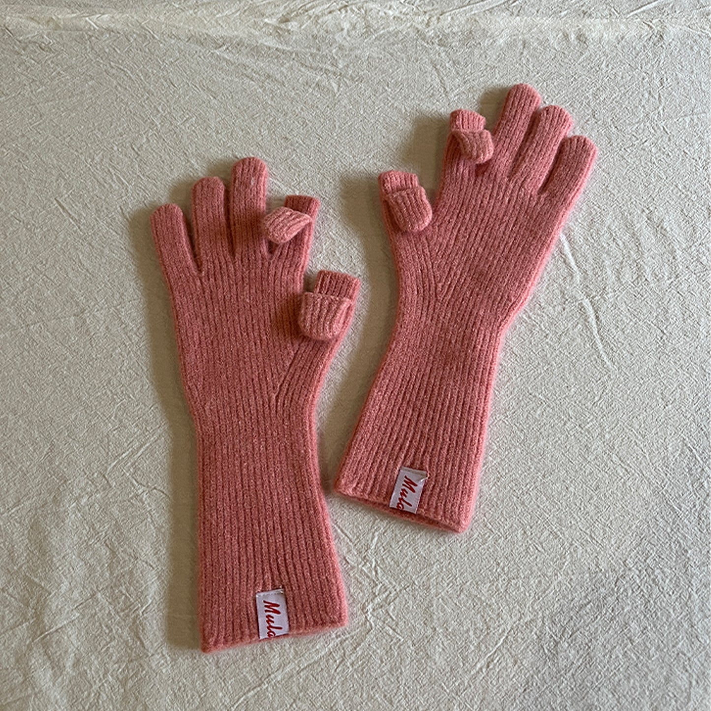 Knitted Wool Fingerless Gloves for Women