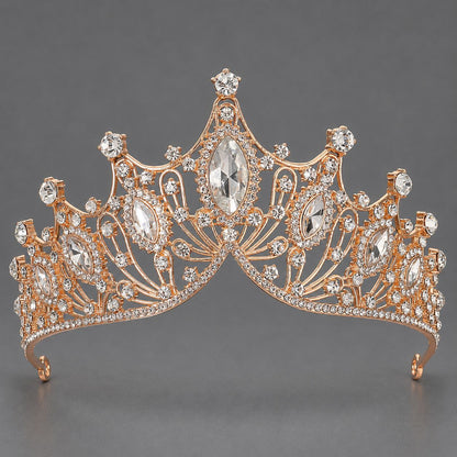 Baroque Style Crystal Crown for Weddings and Parties