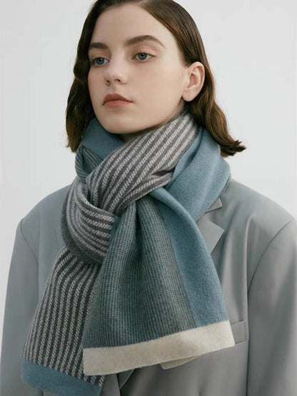 Vintage-Inspired Striped Knit Scarf for All Seasons