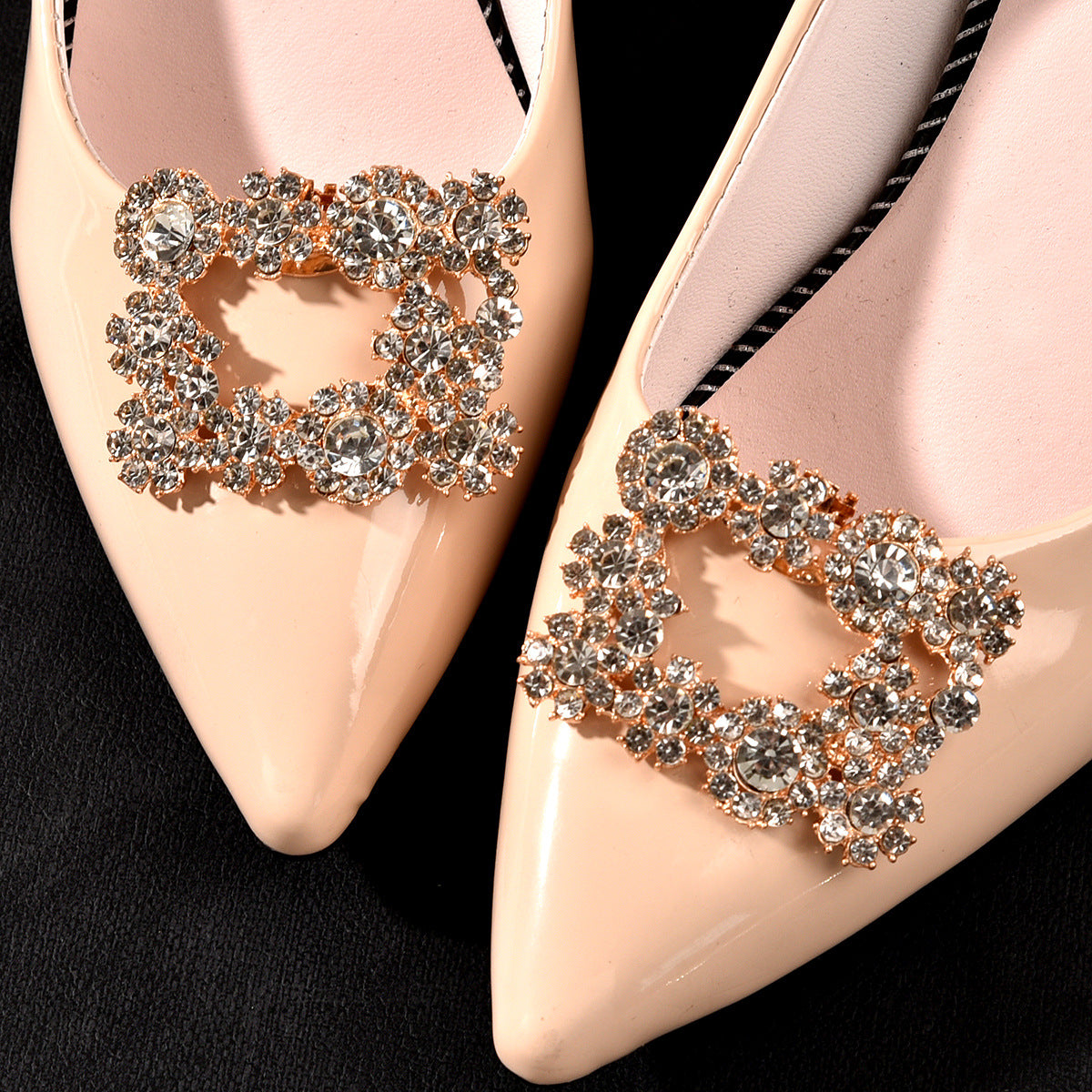 Square Crystal Metal Bridal Shoe Clips Accessories
