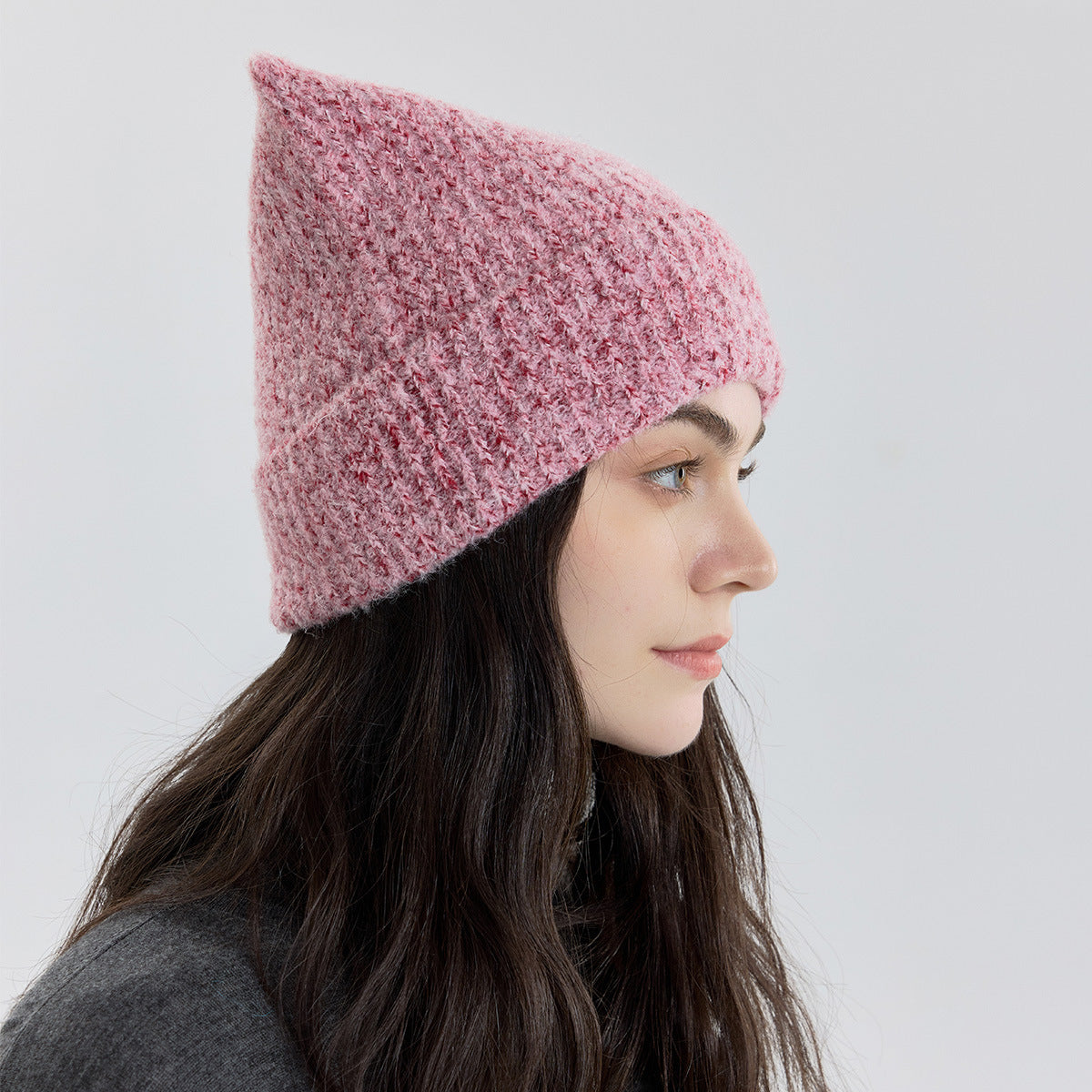 Handmade Wool Blend Knitted Beanie Unisex Casual Warm Hat