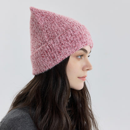 Handmade Wool Blend Knitted Beanie Unisex Casual Warm Hat