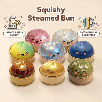 Dumpling Squishy Toy Smiley TPR Stress Relief
