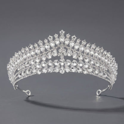 Luxury Rhinestone Princess Crown Headpiece for Birthdays and Weddings