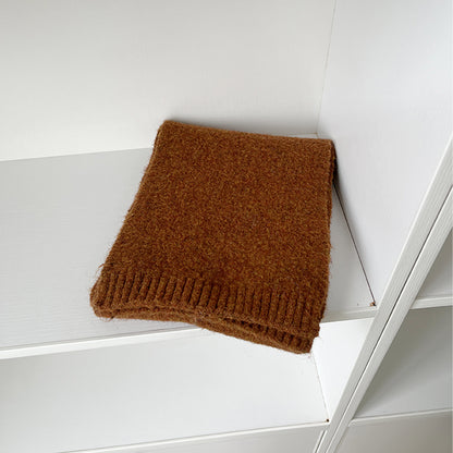 Cozy Wool Blend Knitted Scarf for Men and Women