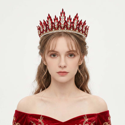 Vintage Luxurious Rhinestone Alloy Crown Headpiece for Women Party Events