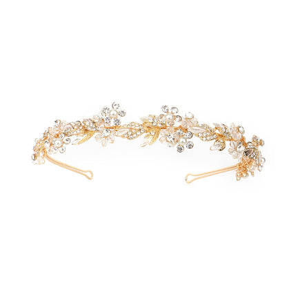 Elegant Floral Rhinestone Pearl Headband for Women