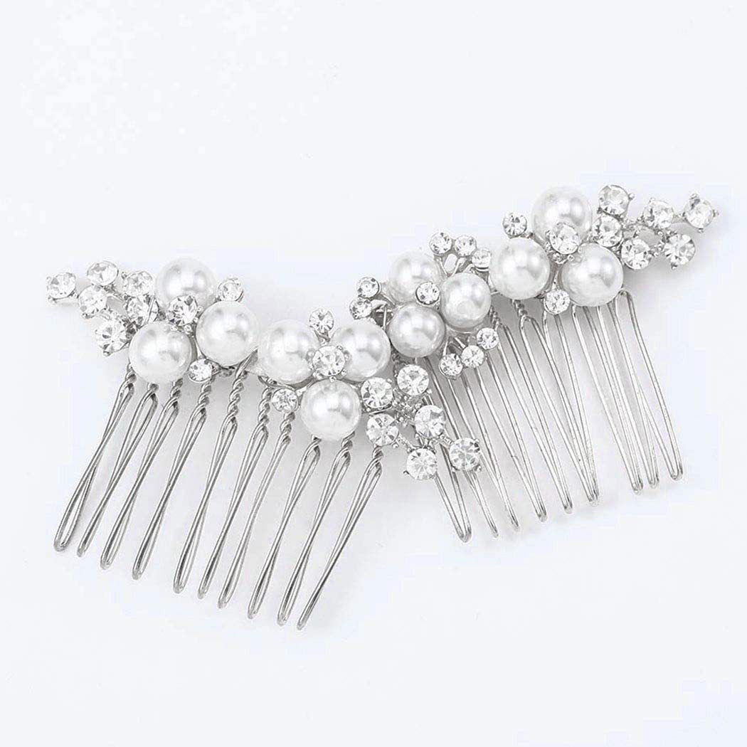 Gold and Silver Floral Hair Combs Set Wedding Hairpiece