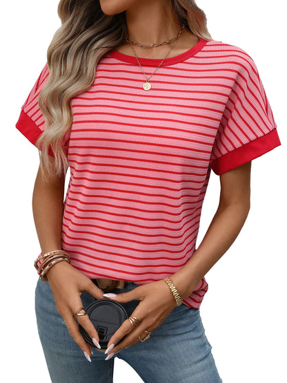 Casual Color Block Short Sleeve T-Shirt
