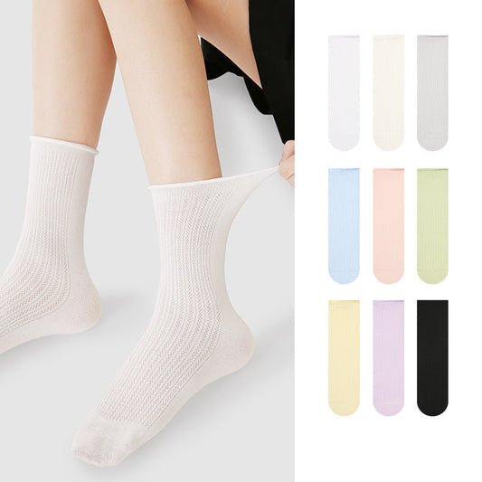 Mid Calf Renaissance Mesh Cotton Socks Breathable Casual