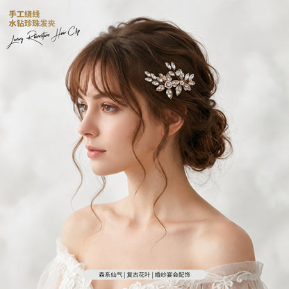 Elegant Floral Rhinestone Hair Clips for Weddings & Parties