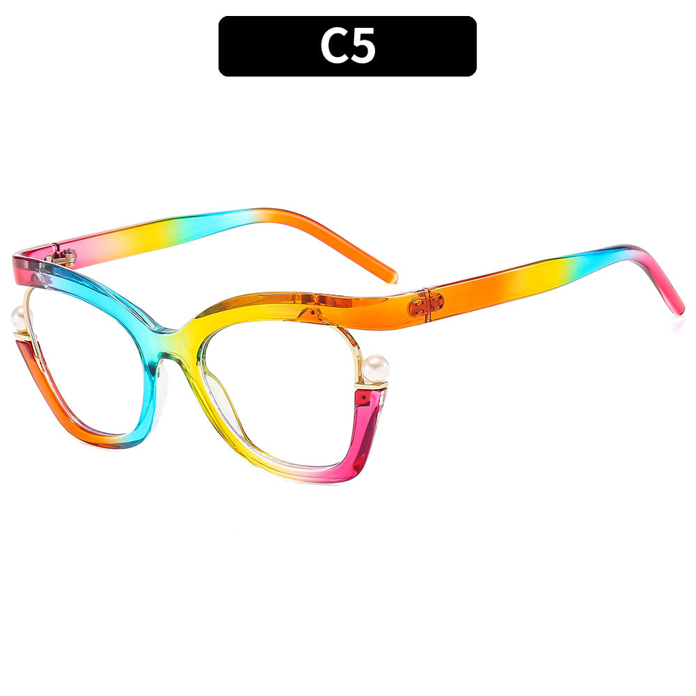 Colorful Pearl Decorative Blue Light Blocking Glasses for Women