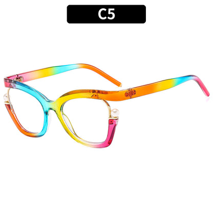 Colorful Pearl Decorative Blue Light Blocking Glasses for Women