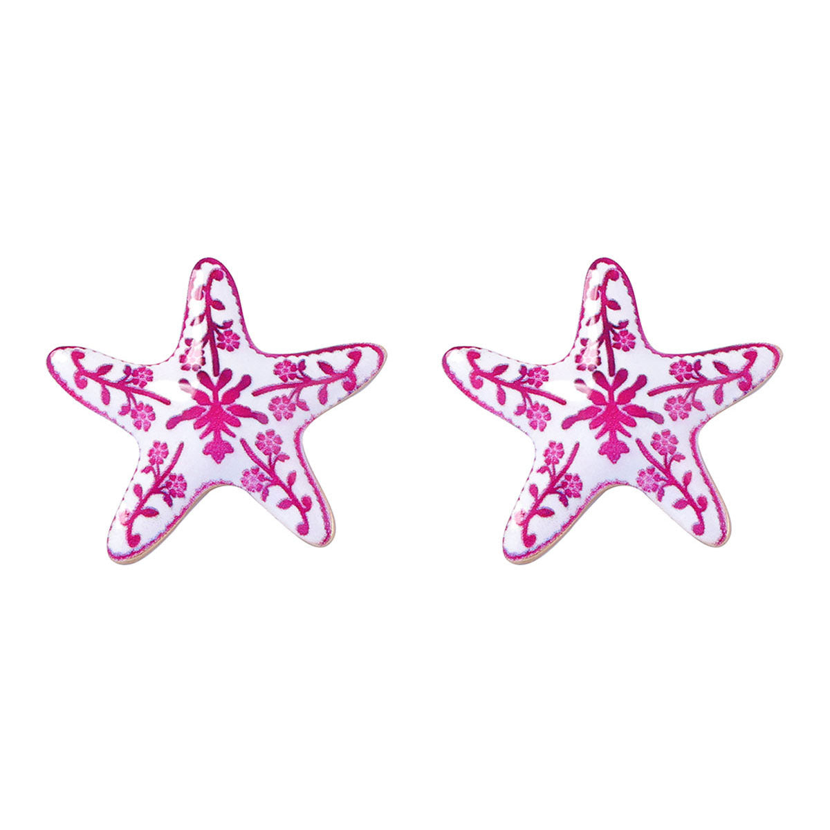 Enamel Star Stud Earrings Stainless Steel Elegant