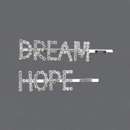 Trendy Lettered Hair Clips Set - Elegant Minimalist Design