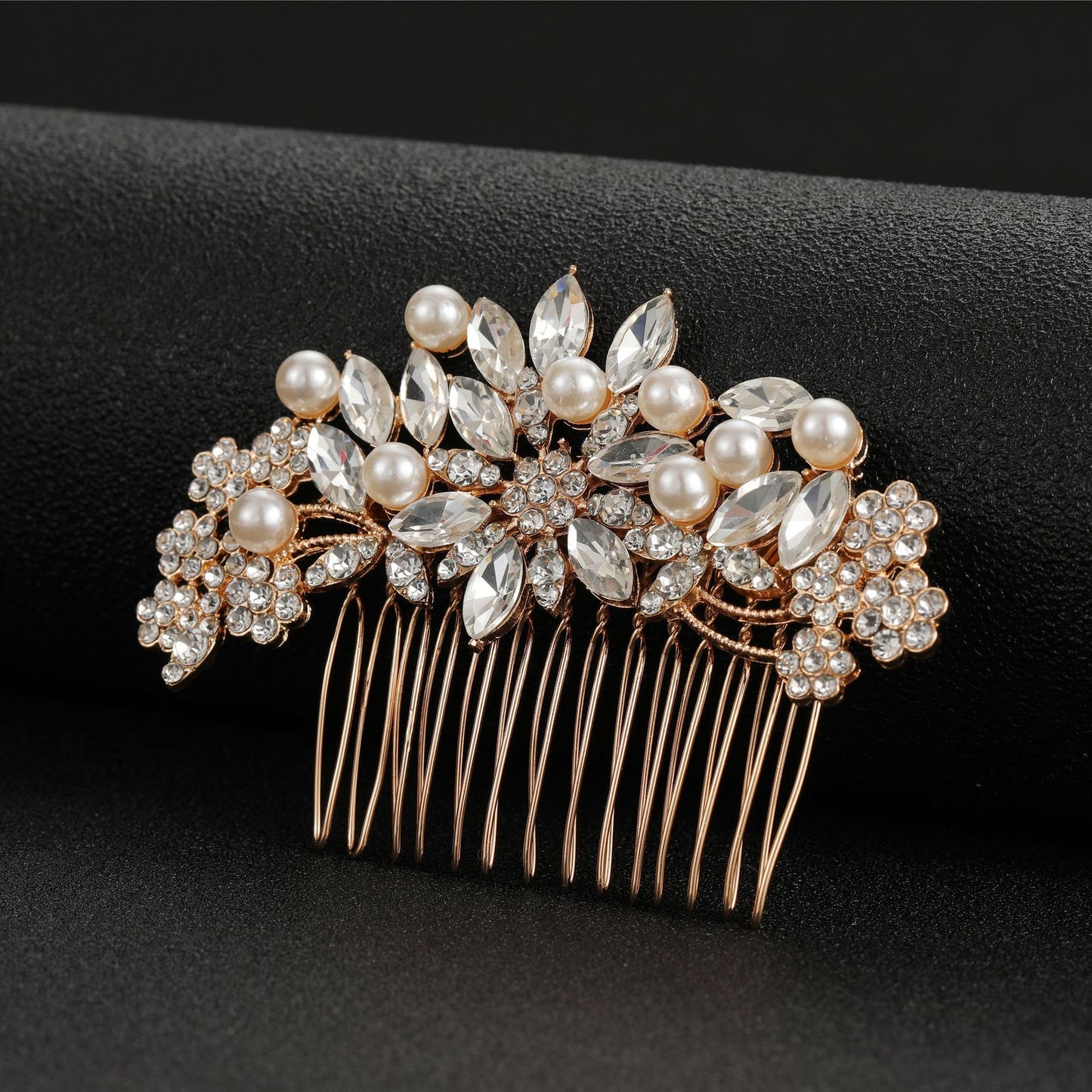 Minimalist Pearl Rhinestone Wedding Hair Comb