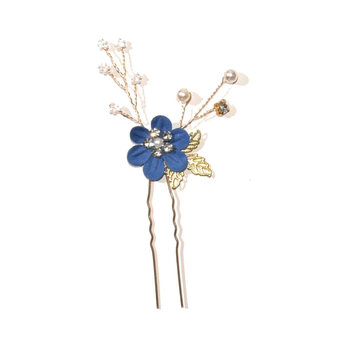 Bridal Blue Flower Hairpin Forest Inspired Wedding Hairpiece
