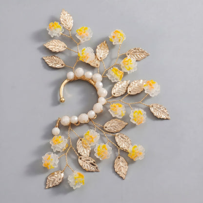 Handcrafted Pearl and Crystal Floral Earrings - Elegant and Versatile Accessories