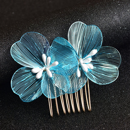 Gold Floral Hair Comb Bridal Vintage Style