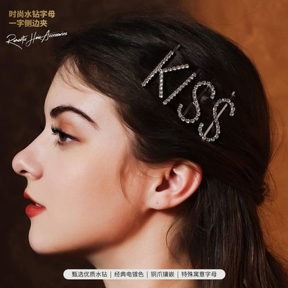 Trendy Lettered Hair Clips Set - Elegant Minimalist Design