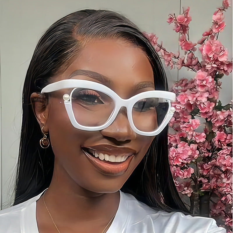 Colorful Pearl Decorative Blue Light Blocking Glasses for Women