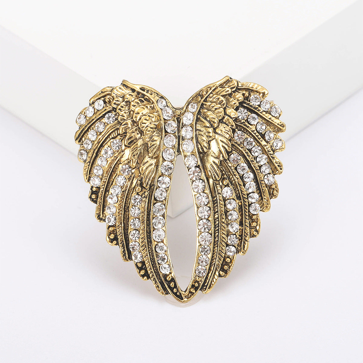 Retro Wing Brooch Decorative Alloy Rhinestone Fashion Accessory