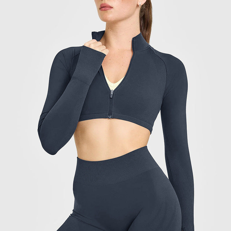 Lightweight Long Sleeve Yoga Top with Half-Zip