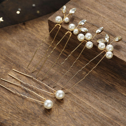 Pearl U Shaped Hair Pins Set Bridal Wedding Hair Accessory