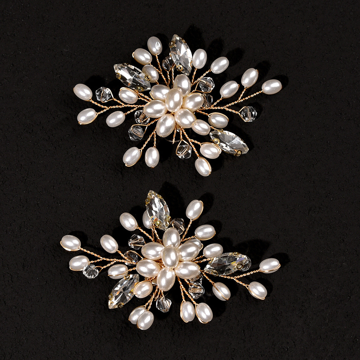 Trendy Pearl Rhinestone Handmade Shoe Clips