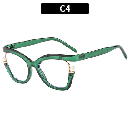 Colorful Pearl Decorative Blue Light Blocking Glasses for Women