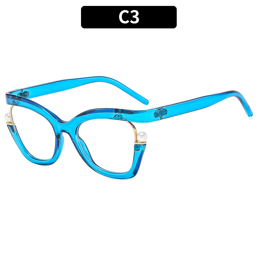 Colorful Pearl Decorative Blue Light Blocking Glasses for Women