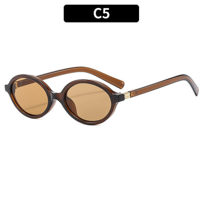 Vintage Oval Sunglasses Stylish UV Protection Eyewear