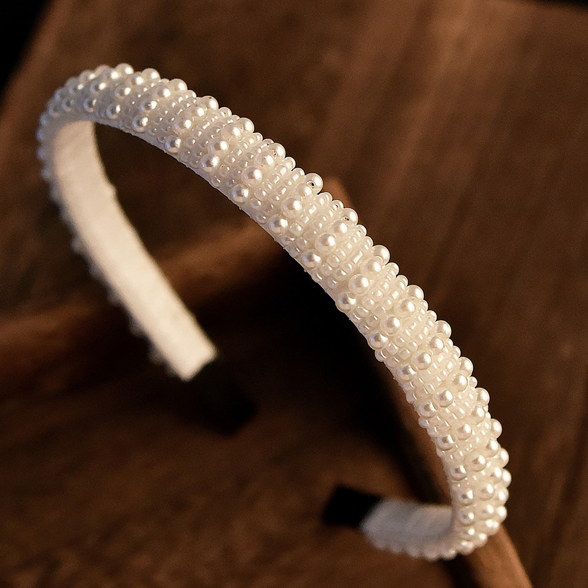 Trendy Pearl Beaded Hairband Wedding Hairpiece