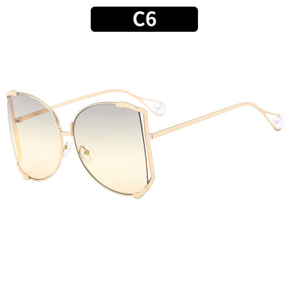 New Oversized Metal Frame Sunglasses UV400 Protection Stylish Eyewear
