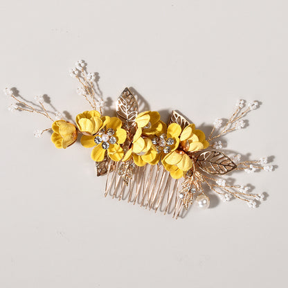 Bridal Blue Flower Hairpin Forest Inspired Wedding Hairpiece