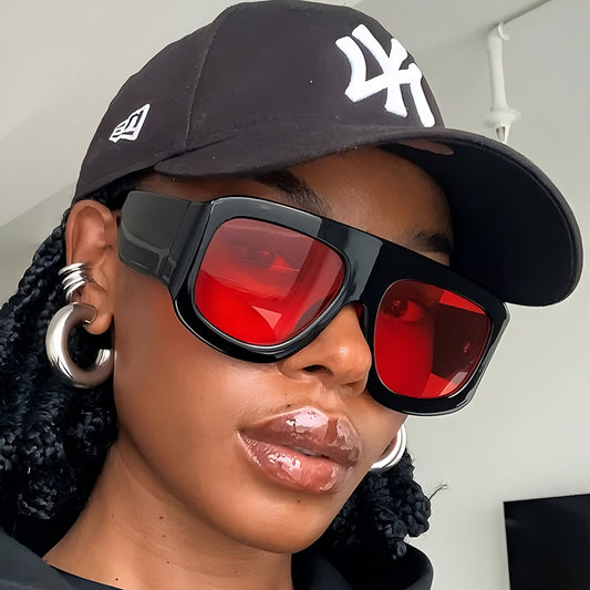 Trendy Square Frame Sunglasses UV400 Protection