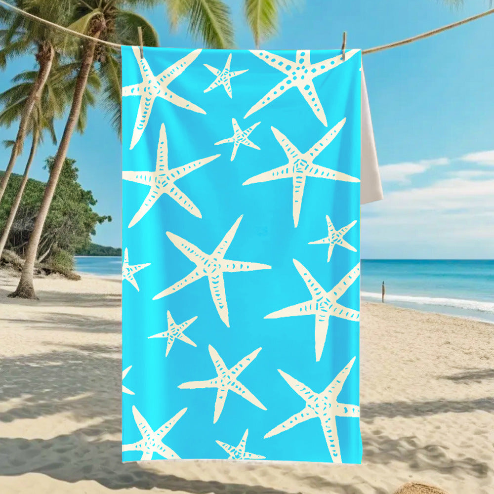 Customizable Turtle Print Beach Towel Ultra-Soft Microfiber Bath Towel