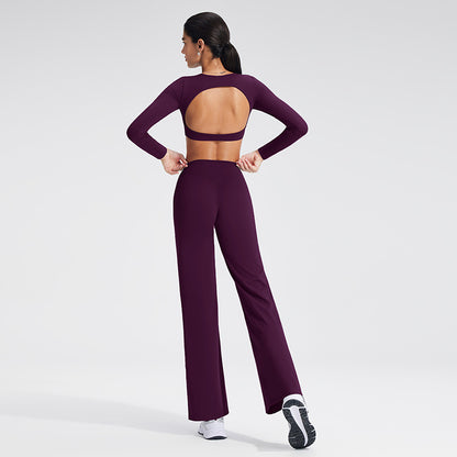 Backless Sports T-Shirt Set with Removable Pads for Women