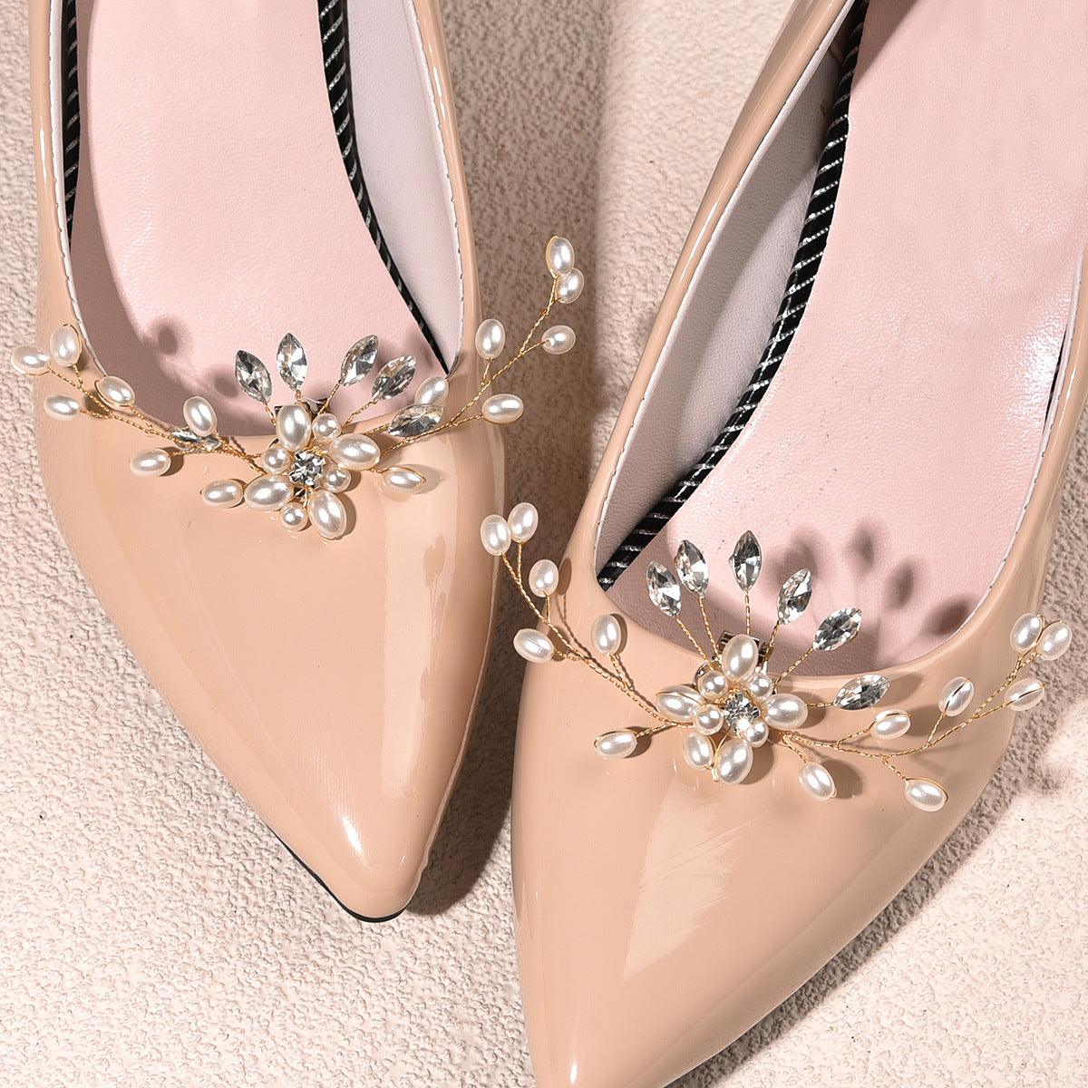 Handmade Pearl Flower Shoe Decorations Wedding
