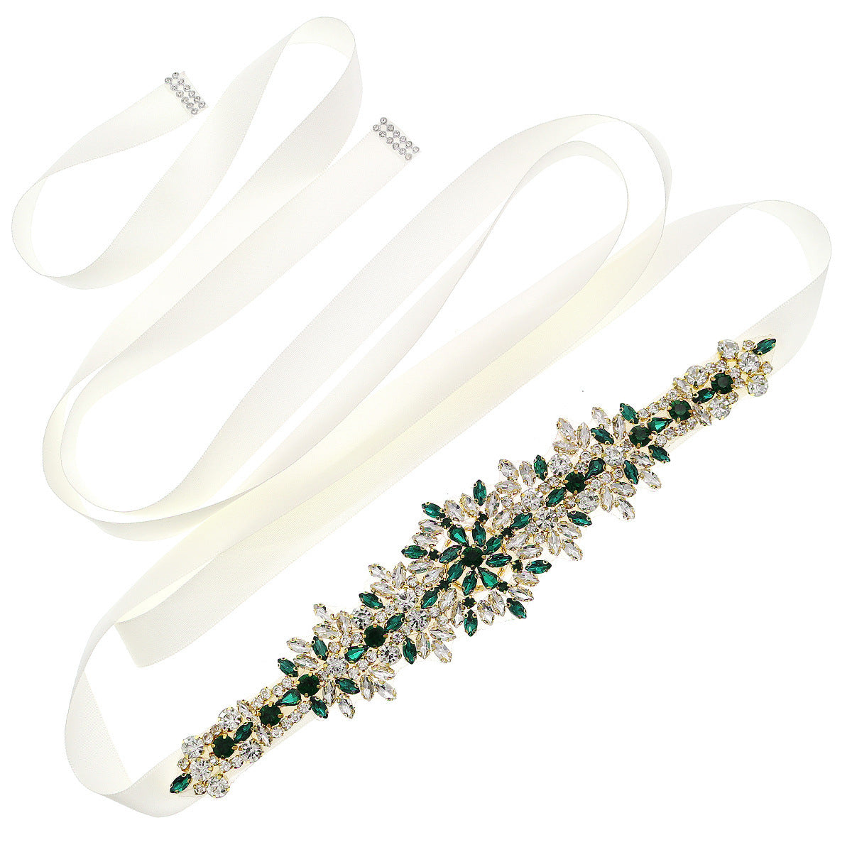 Fashion Vintage Rhinestone Satin Sash Belt for Brides and Evening Gowns