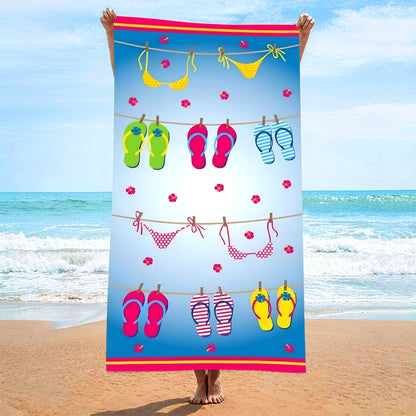 Printed Microfiber Beach Towel Absorbent Bath Towel